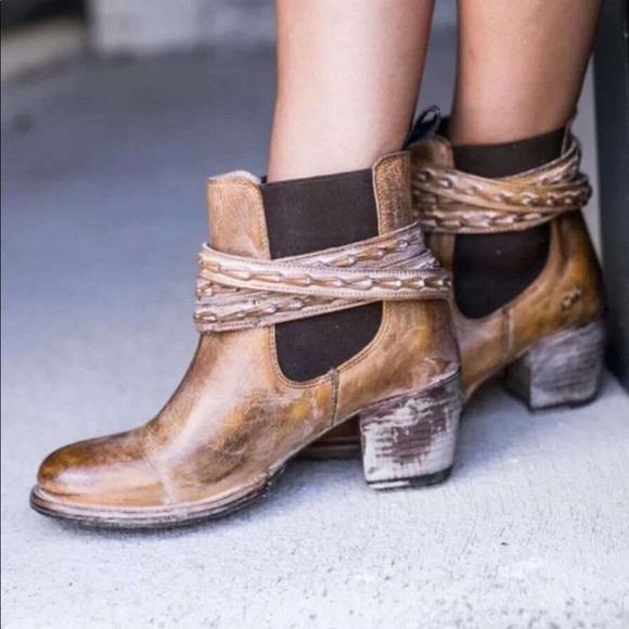 Bed | Stu Lorn Rustic Leather Ankle Boot 6.5 New - Picture 3 of 8